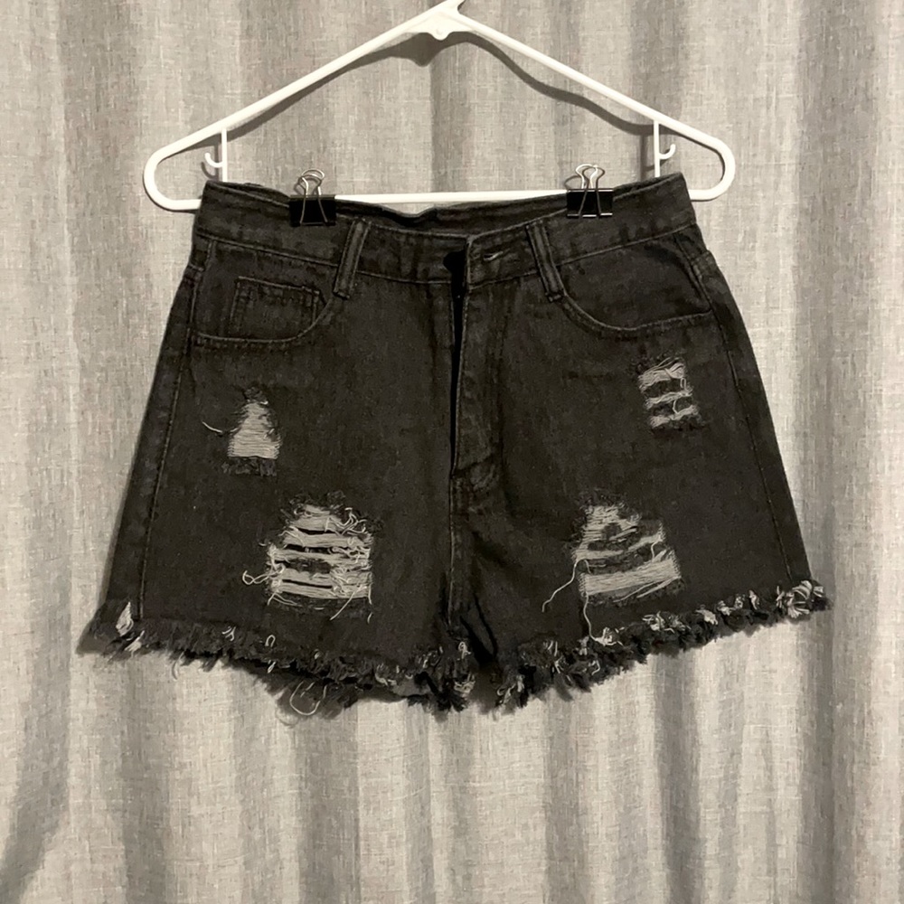 Distressed Denim Shorts